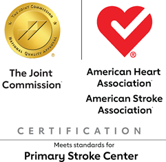 Seal for Primary Stroke Center certification from The Joint Commission and American Heart Association/American Stroke Association